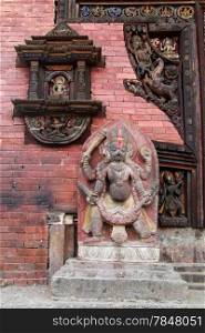 Corner of temple Changu Narayan near Bhaktapur, Nepal
