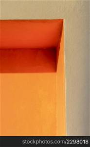 corner orange wall low view
