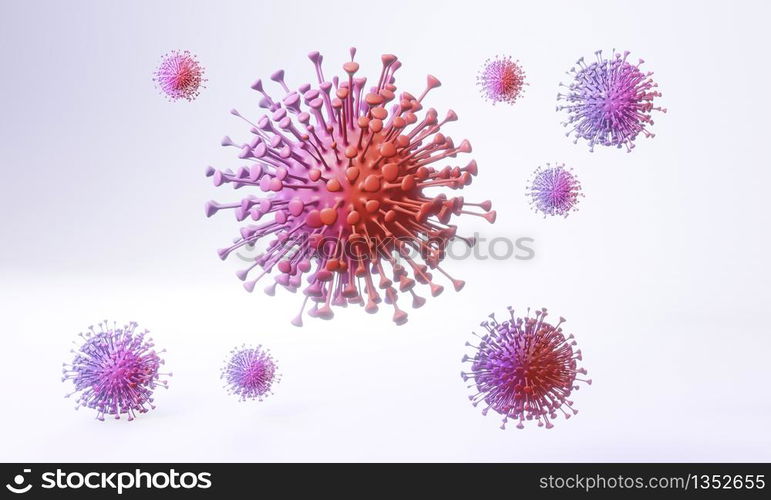 Corona virus,the most transmission of virus illustration, render, 3D