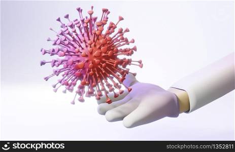 Corona virus,the most transmission of virus illustration, render, 3D