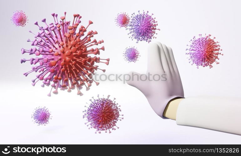 Corona virus,the most transmission of virus illustration, render, 3D