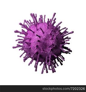Corona Virus2019-nCoV or Covid 19. Asian flu infection outbreak as pandemic risk around the world in medical concept. close up of microscope virus cells. 3d abstract illustration isolated on white.
