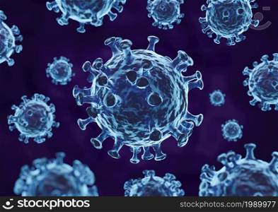 Coronavirus background, 3d render illustration