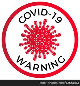 Coronavirus Covid-19 virus icon and text. Vector illustration
