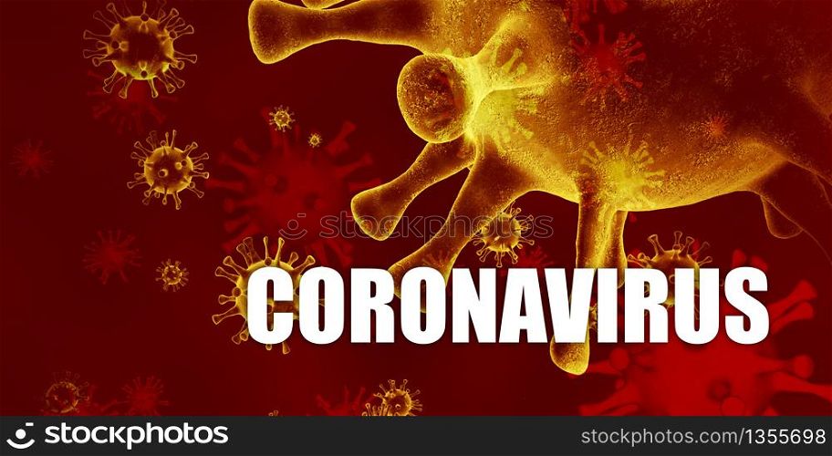 Coronavirus Epidemic as Medical Disease Concept in Red. Coronavirus Epidemic