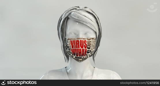 Coronavirus Outbreak 2019-ncov Virus With Woman. Coronavirus Outbreak