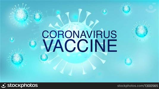 Coronavirus vaccine, corona 2019-ncov remedy background, medical health concept. Vector illustration.