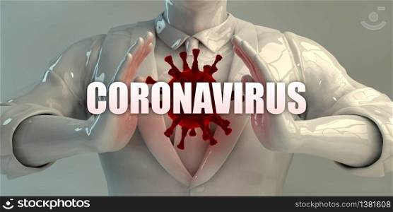 Coronavirus with Medical Personnel Containing Virus Germ. Coronavirus