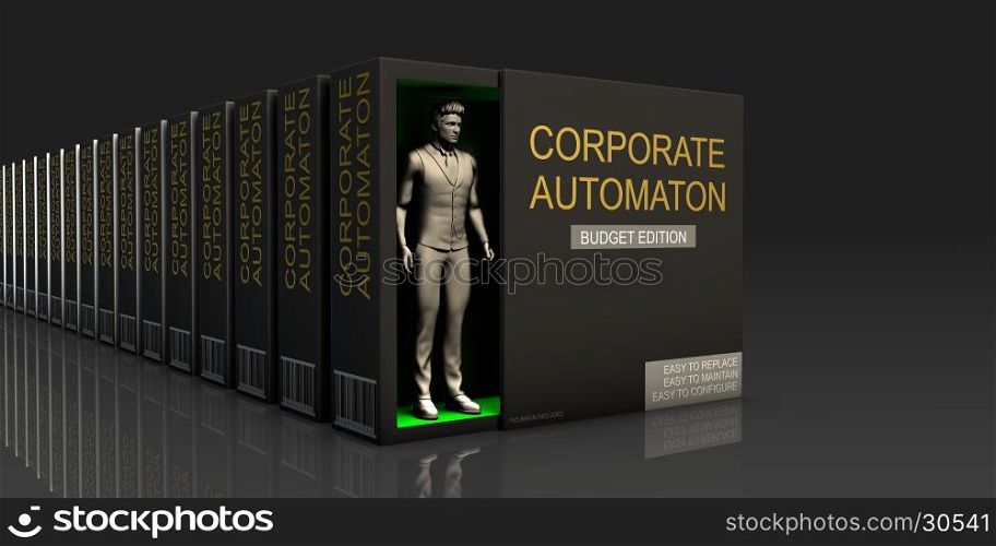 Corporate Automaton Endless Supply of Labor in Job Market Concept. Corporate Automaton