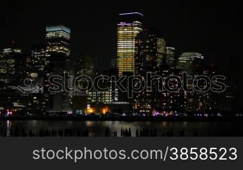 Corporate Buildings, Manhattan, night view