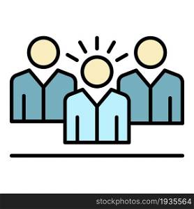 Corporate business people icon. Outline corporate business people vector icon color flat isolated. Corporate business people icon color outline vector