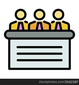 Corporate meeting icon. Outline corporate meeting vector icon color flat isolated. Corporate meeting icon color outline vector