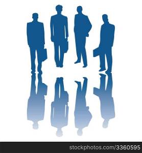 Corporate people silhouettes, isolated vector objects on white