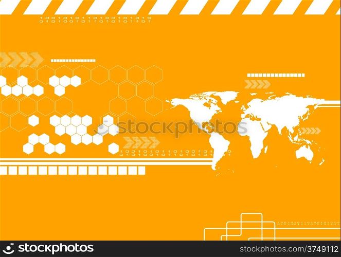 Corporate technology world map backdrop