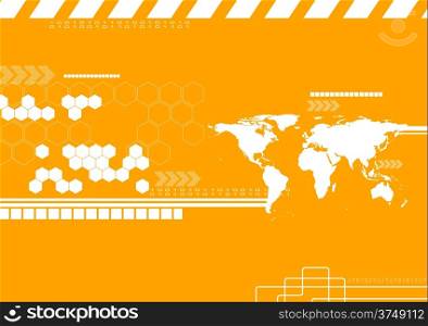 Corporate technology world map backdrop