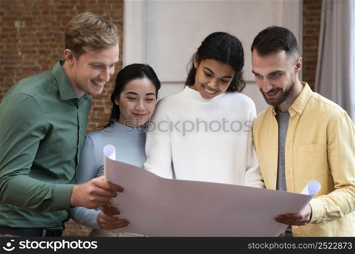 corporate workers brainstorming together 34