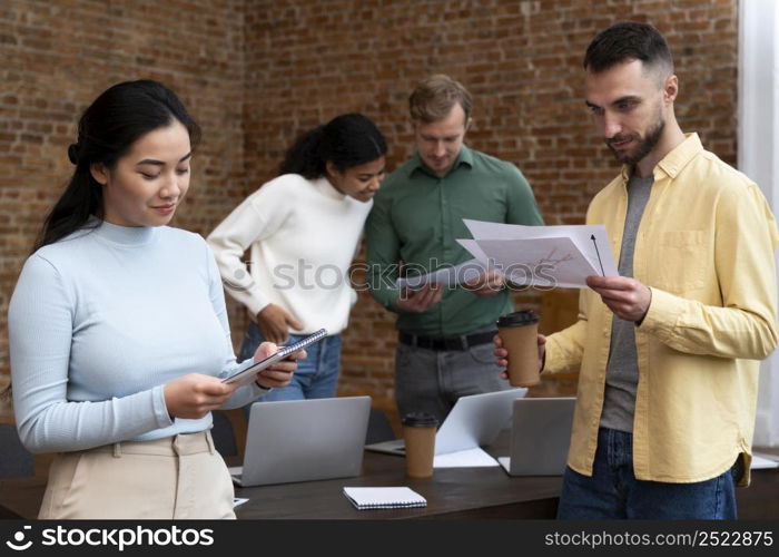 corporate workers brainstorming together 36