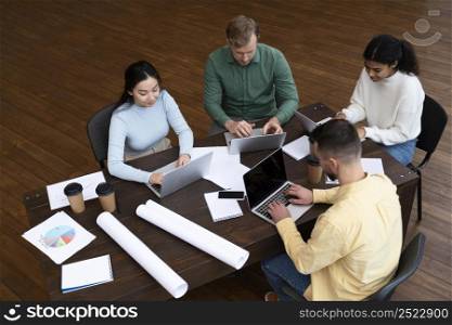 corporate workers brainstorming together 61