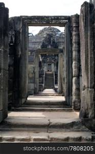 Corridor and walls, Angkor, Cambodia