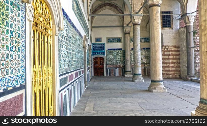 Corridor at the Topkapi Palace, Istanbul.