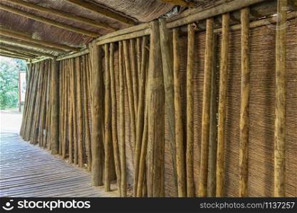 corridor formed of logs