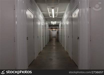 Corridor in a storage facility