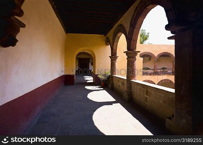 Corridor of a church, Church of San Bernardino of sienna, Xochimilco, Mexico