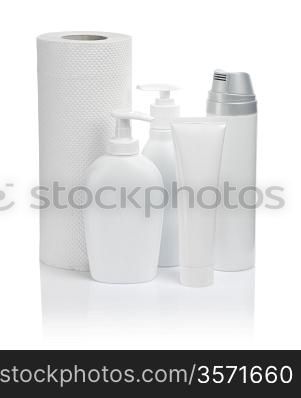 cosmeical spray and towel