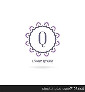 Cosmetic and beauty brand Q logo design illustration. Luxury letter Q vector monogram.