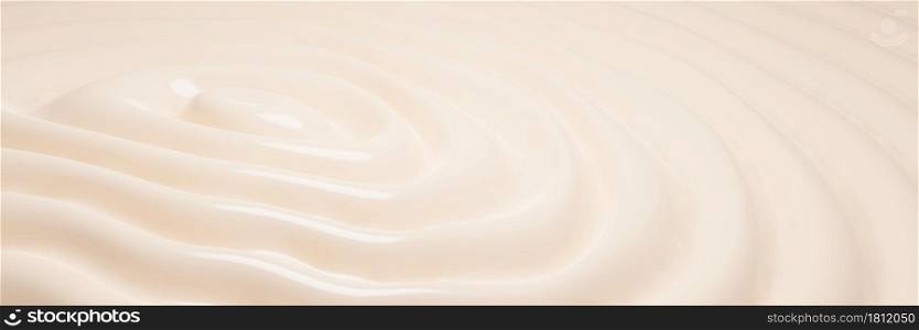 Cosmetic cream wavy background 3D render