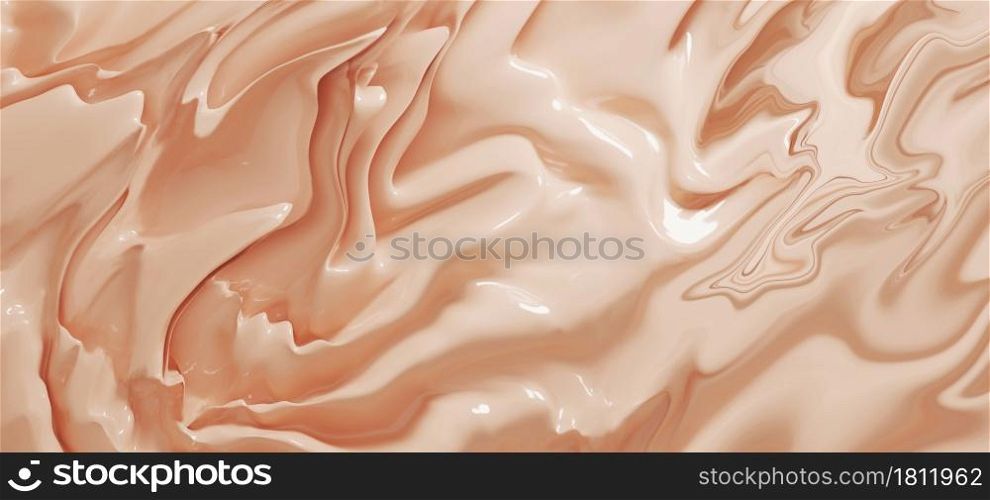 Cosmetic foundation cream texture background 3D render