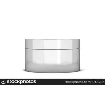 Cosmetic jar. 3d illustration isolated on white background. Beauty product