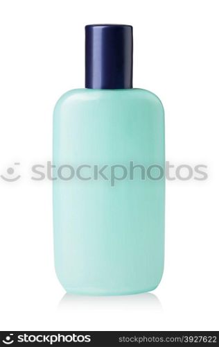 Cosmetic lotion bottle on white background with clipping path