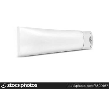 cosmetic plastic tube on white background. 3d render