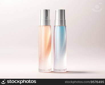 cosmetic product mockups on fresh field. Background for presentation of cosmetic.