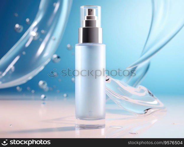 cosmetic product mockups on fresh field. Background for presentation of cosmetic.