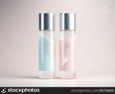 cosmetic product mockups on fresh field. Background for presentation of cosmetic.