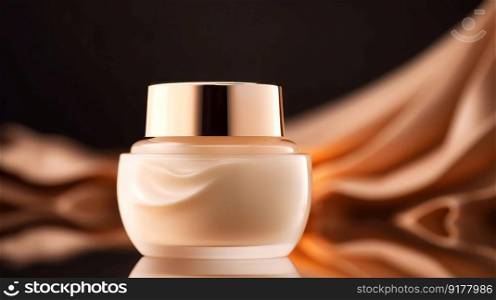 Cosmetic skincare cream bottle. Illustration Generative AI
