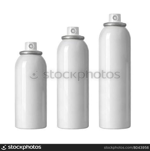 cosmetic spray bottles set isolated on white background