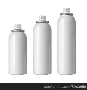 cosmetic spray bottles set isolated on white background