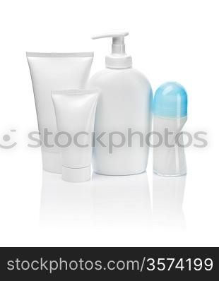 cosmetical tubes and spray isolated