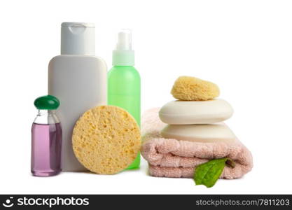 cosmetics and body care products isolated