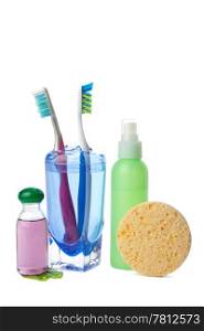 cosmetics and body care products isolated