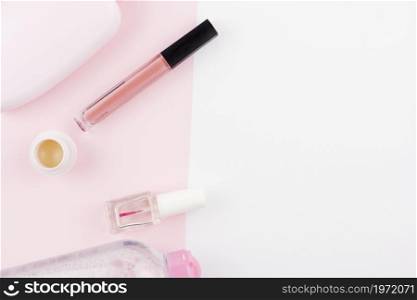 cosmetics composition pink colours. High resolution photo. cosmetics composition pink colours. High quality photo