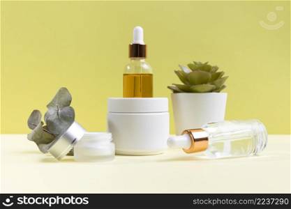 cosmetics composition with serum bottles