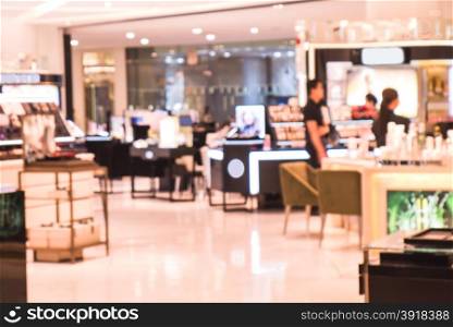 cosmetics store with blur bokeh background