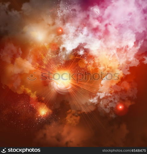 Cosmic clouds of mist. Cosmic clouds of mist on bright colorful backgrounds