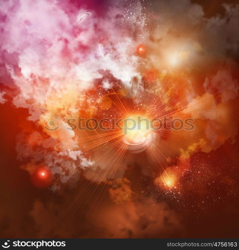 Cosmic clouds of mist. Cosmic clouds of mist on bright colorful backgrounds