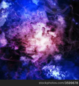 Cosmic clouds of mist on bright colorful backgrounds