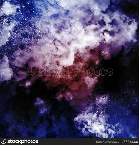 Cosmic clouds of mist on bright colorful backgrounds